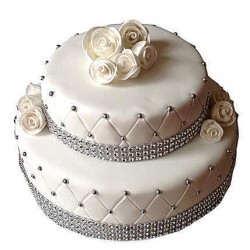 2 Tier Designer Fondant Cake	