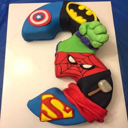 3 Number Avengers Fondant Cake 3 Number Avengers Fondant Cake