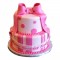 Cute Pink Gift Fondant Cake	