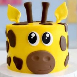 Giraffe Birthday Fondant Cake	