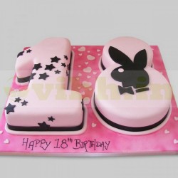 Happy 18th Birthday Fondant Cake Happy 18th Birthday Fondant Cake