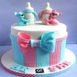 He or She Baby Shower Cake	