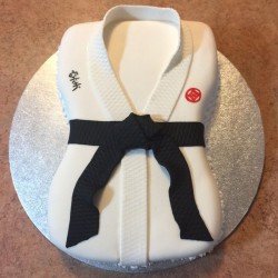 Karate Black Belt Fondant Cake	