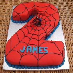 Spiderman 2 Number Fondant Cake	