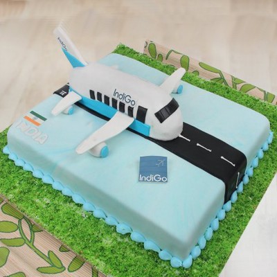Welcome To Indigo Airplane Fondant Cake
