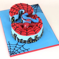 3rd Birthday Spiderman Theme Cake	