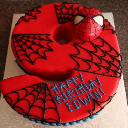 9th Birthday Spiderman Customized Cake	