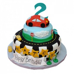 Coolest Car Theme Fondant Cake	