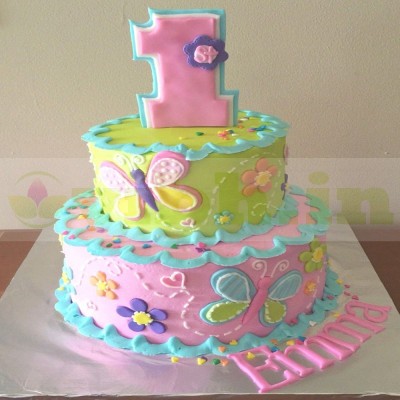 1st Birthday 2 Tier Designer Cake