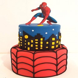 2 Tier Amazing Spiderman Designer Cake	