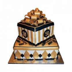 2 Tier Grand Birthday Fondant Cake	