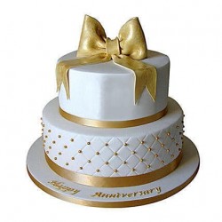 50th Anniversary 2 Tier Fondant Cake	