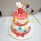 Hello Kitty Theme 2 Tier Fondant Cake	