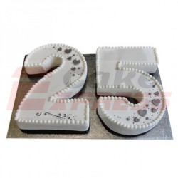 Silver Jubilee Fondant Cake	