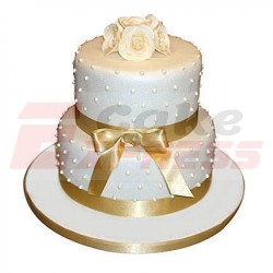 Special 2 Tier Anniversary Fondant Cake	