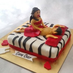 Game Over Naughty Fondant Cake