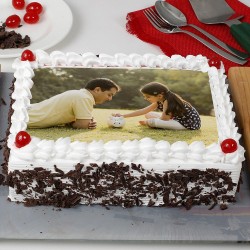 Black Forest Rectangle Photo Cake