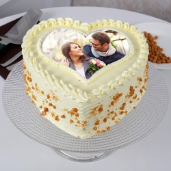 Butter Scotch Heart Photo Cake