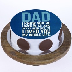 Loving Dad Pineapple Round Photo Cake