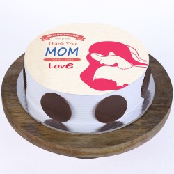 Love MOM Pineapple Round Photo Cake