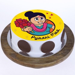 Pyaari Maa Pineapple Round Photo Cake