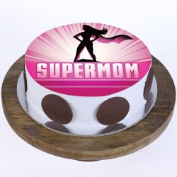 Supermom Pineapple Round Photo Cake