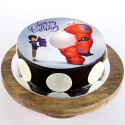 Baymax Chocolate Round Photo Cake