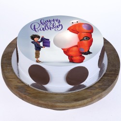 Baymax Pineapple Round Photo Cake