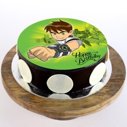 Ben 10 Chocolate Round Photo Cake