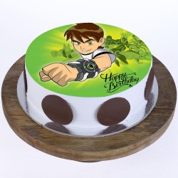 Ben 10 Pineapple Round Photo Cake
