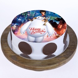 Big Hero Pineapple Round Photo Cake