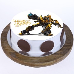 Bumblebee Pineapple Round Photo Cake