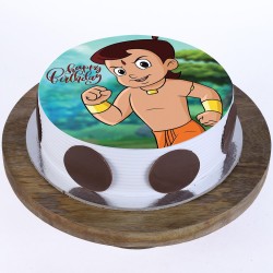 Chhota Bheem Pineapple Round Photo Cake