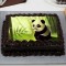 Cute Panda Chocolate Rectangle Photo Cake