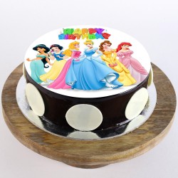 Disney Princess Chocolate Round Photo Cake