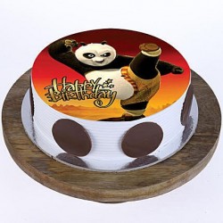 Kung Fu Panda Pineapple Round Photo Cake