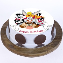 Looney Tunes Pineapple Round Photo Cake