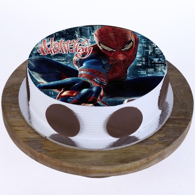 Marvel Spiderman Pineapple Round Photo Cake