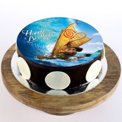 Maui Moana Chocolate Round Photo Cake