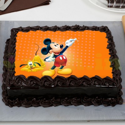 Mickey Mouse Chocolate Rectangle Photo Cake