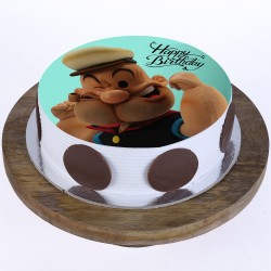 Popeye Cartoon Pineapple Round Photo Cake
