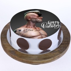 Popeye Pineapple Round Photo Cake