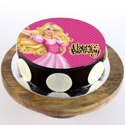Princess Aurora Chocolate Round Photo Cake