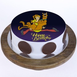 Scooby Shaggy Pineapple Round Photo Cake