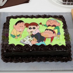 Shin Chan Chocolate Rectangle Photo Cake