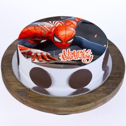 Spiderman Pineapple Birthday Photo Cake