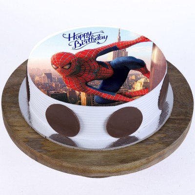 Spiderman Pineapple Round Photo Cake