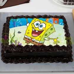 Sponge  Bob Chocolate Rectangle Photo Cake