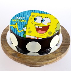 Spongebob Chocolate Round Photo Cake