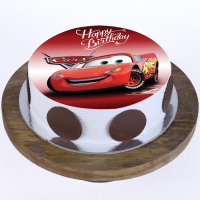 The Cars Pineapple Round Photo Cake